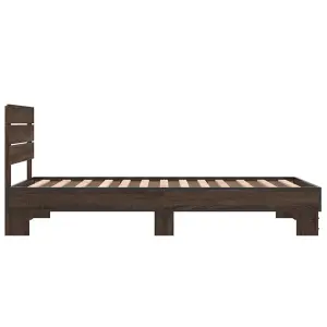 Berkfield Bed Frame without Mattress Brown Oak 75x190 cm Small Single