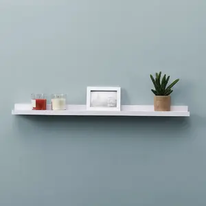 2 Piece Floating Shelf White / 4cm H x 80cm W x 10cm D