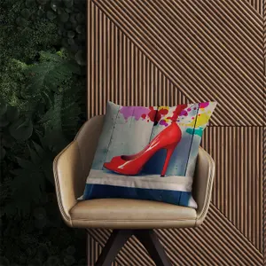 Retro Red Shoes Outdoor Cushion 60cm x 60cm