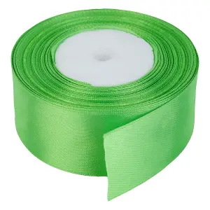 50mm Green Double Sided Satin Polyester Ribbon Roll, 25 metres