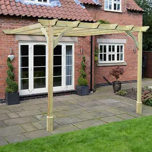 Wall Mounted Premium Pergola - Wood - L420 x W480 x H270 cm - Light Green