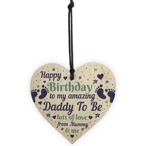 Red Ocean Daddy Gifts Wooden Heart Daddy To Be Birthday Cards Daddy To Be From Bump Gifts Keepsake