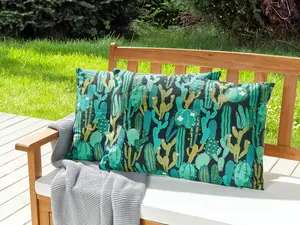 Set of 2 Outdoor Cushions BUSSANA Green