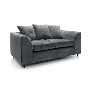 Harriet Crushed Chenille 2 Seater Sofa in Dark Grey