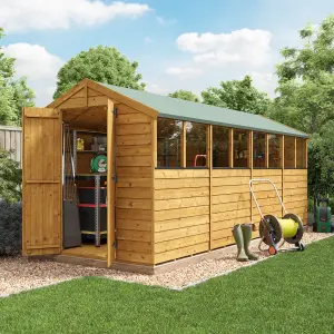 BillyOh Keeper Overlap Apex Wooden Shed - 16x6 - Windowed