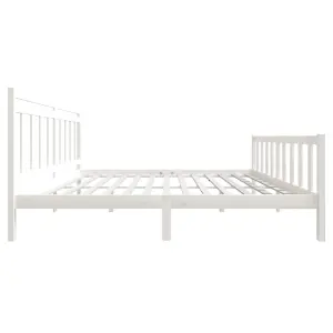 Berkfield Bed Frame White Solid Wood 200x200 cm