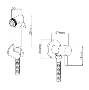 Round Manual Douche Spray Kit - Chrome