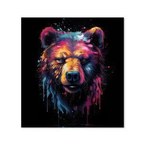 Splashart Bear Face Premium Glass Kitchen Splashback W900mm x H750mm