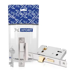 XFORT 3 Lever Polished Chrome Mortice Sashlock 65mm