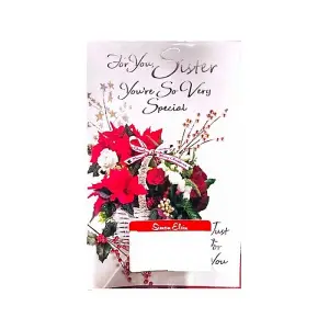 Simon Elvin For You Sisiter Youre So Very Special Christmas Card (Pack of 6) White/Red/Green (One Size)