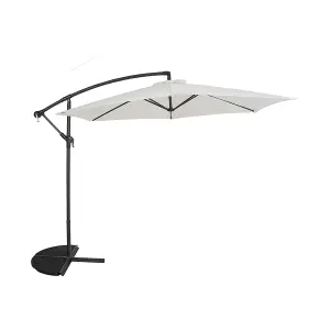 Charles Bentley 3m Hanging Banana Cantilever Garden Umbrella - Cream