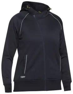 BISLEY WORKWEAR WOMEN'S FLEECE ZIP FRONT HOODIE WITH SHERPA LINING  NAVY 8