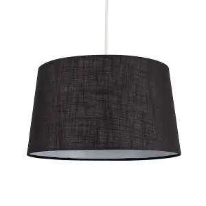 ValueLights Doretta Modern Tapered Black Faux Linen Ceiling Pendant Table Lamp Light Shade