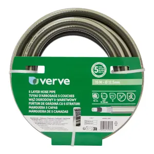 Verve Green 5-layer reinforced hose pipe (D) ½" x (L)15m