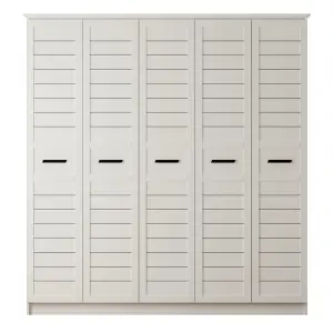 VENICE XL  5 Door Wardrobe, White