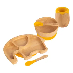 5pc Bamboo Elephant Baby Weaning Set - Yellow