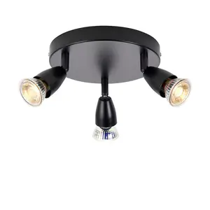 Luminosa Amalfi Ceiling Spotlight Clusters 3 Light Matt Black Paint