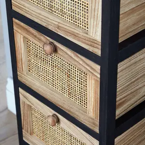 Home Source Mosina 4 Drawer Rattan Storage Chest