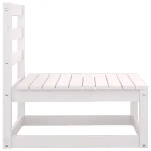 2 Piece Garden Lounge Set White Solid Pinewood