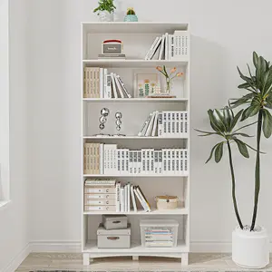 URBNLIVING 180cm Height White 6 Tier Wide Wooden Bookcase Shelf Storage Display Shelving Unit