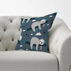 Sleeping Sloth Pattern Cushions 60cm x 60cm