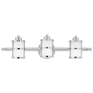 Luminosa Tranquil Bay 3 Light Bathroom Over Mirror Light Polished Chrome IP44, G9