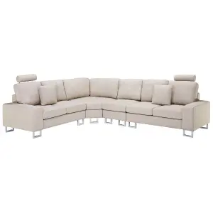 Corner Sofa STOCKHOLM Beige Fabric Right Hand