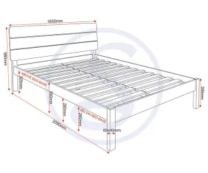 Ronan 5ft Kingsize Bed Solid in Waxed Pine Finish