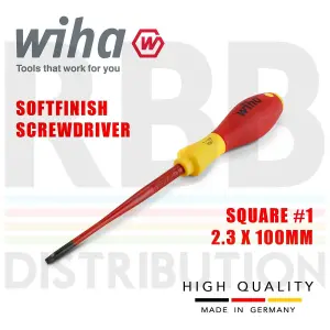 Wiha Screwdriver Square Scrulox Robertson Electrician 1000v VDE SlimFix 35504