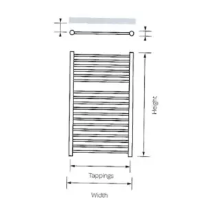 720mm (H) x 500mm (W) - Curved Vertical - Bathroom Towel Radiator (Richmond) - (0.72m x 0.5m)