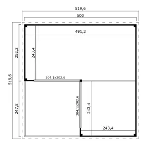 Lasita Domeo 6 V2 with Veranda Garden Office - 5m x 5m - Modern Summer House Double Glazed