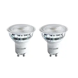 paul russells LED GU10 Dimmable Bulb, 4.5W 480 Lumens, 50w Equivalent, 6500K Day Light, Ceiling Spotlights, Pack of 2