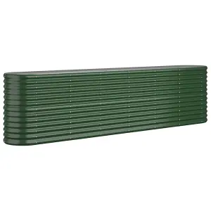 Berkfield Garden Planter Powder-coated Steel 260x40x68 cm Green