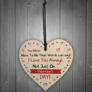 Red Ocean Novelty Valentines Day Gifts For Boyfriend Girlfriend Husband Hanging Wood Heart