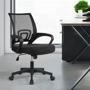 Yaheetech Ergonomic Mid-back Mesh Office Chair - Black