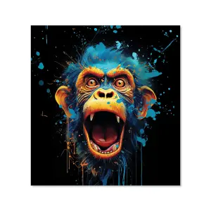 Crazy Monkey face Splashart Premium Glass Kitchen Splashback W700mm x H650mm