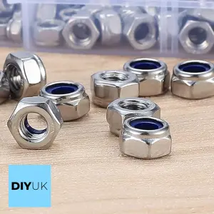 M18 Locking Nuts ( Pack of: 50 ) Nylon Insert Lock Nut Steel Zinc Plated Nyloc DIN 985