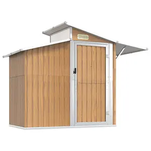 Berkfield Garden Shed Brown 270x130x208.5 cm Galvanised Steel