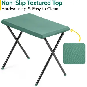 Folding Camping Table Small Lightweight Portable Outdoor Picnic Aluminium Legs Green