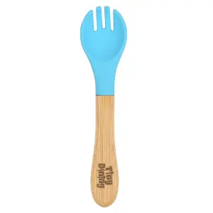 Bamboo Baby Weaning Fork & Spoon Set - Blue