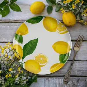 Purely Home Lemon Fresh Melamine Dinner Plates - Set of 4