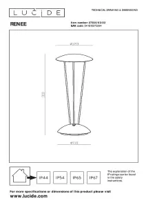 Lucide Renee Modern Rechargeable Table lamp Outdoor - LED Dim. 2700K/3000K IP54 - wireless charging pad - Matt Gold