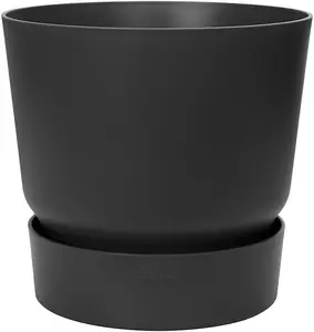 Elho Recycled Plastic Greenville Round 16cm Living Black Plant Pot