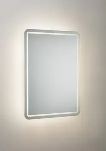 Luminosa 600 x 450mm Back-lit LED Bathroom Mirror with Demister, Shaver Socket and Motion Sensor 230V IP44 19W