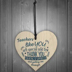 Red Ocean Teachers Like You Wood Heart Plaque Sign Leaving Gift Nursery Preschool End Of Term Thank You