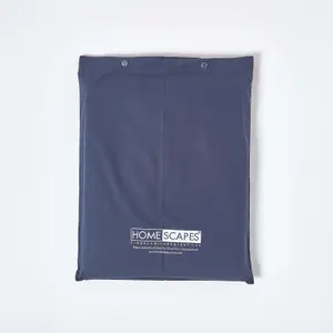 Homescapes Navy Blue Egyptian Cotton Deep Fitted Sheet 200 TC, Single