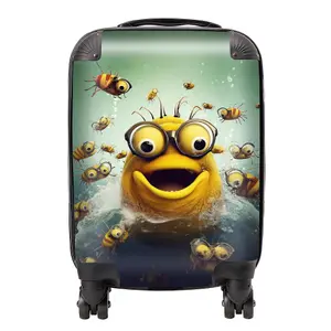 Happy Worm And Bees Splashart Suitcase - Small