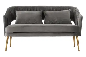 Interiors by Premier Hendricks Grey Velvet Sofa