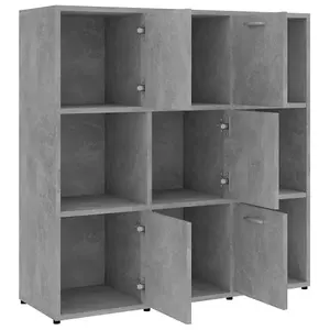 Berkfield Book Cabinet Concrete Grey 90x30x90 cm Engineered Wood