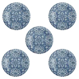 Purely Home Atlantic Blue Melamine  Dinner Plates - Set of 5